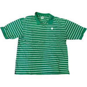 Enyce Striped Polo Shirt Mens 3X Green White Short Sleeve Casual Cotton Logo